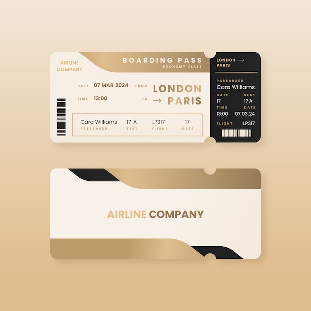 Gradient boarding pass template