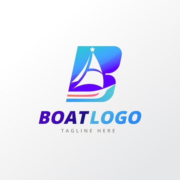 Free vector gradient boat logo template design