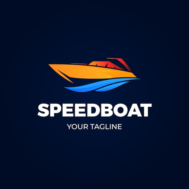 Vettore gratuito modello di logo della barca sfumata