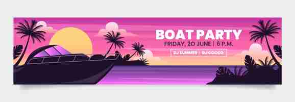 Free vector gradient boat party twitch banner