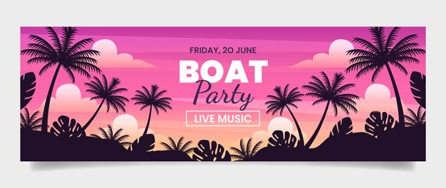 Gradient boat party twitter header