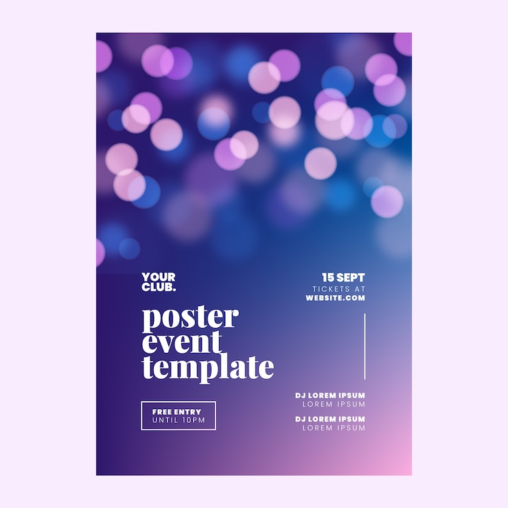 무료 Vector 그라데이션 bokeh 포스터 디자인