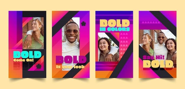 Gradient bold graphics instagram stories collection