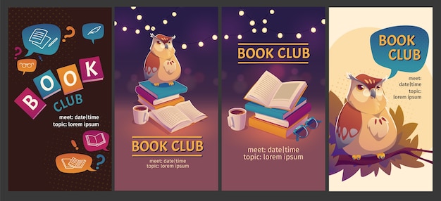 Gradient book club instagram template