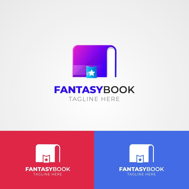 Gradient book logo on different colors