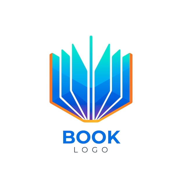 グラデーションの本のロゴのテンプレート