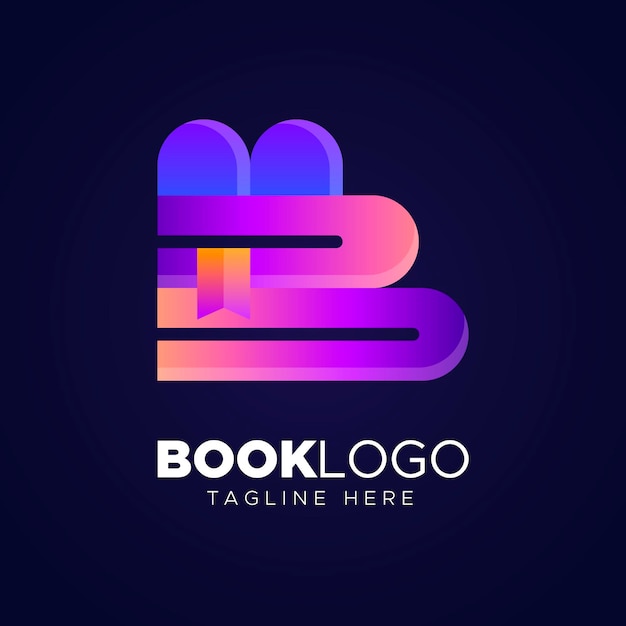 Free vector gradient book logo template