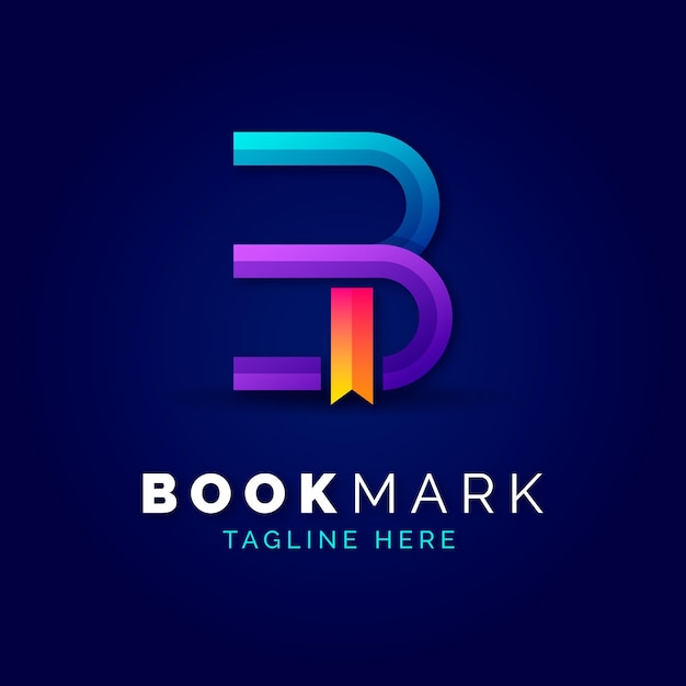 Шаблон логотипа градиентной книги