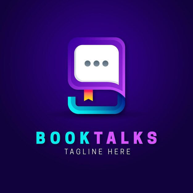 Шаблон логотипа градиентной книги