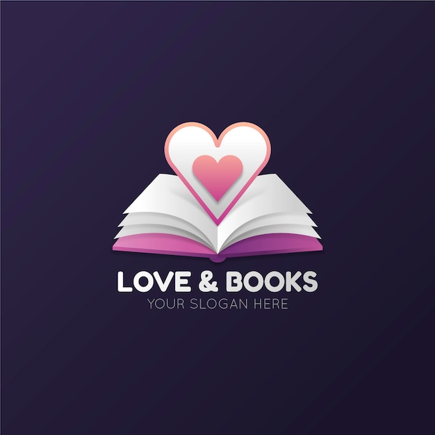 Логотип градиентной книги с открытой книгой