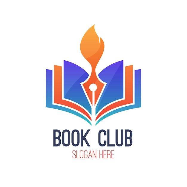 Gradient book logo with slogan