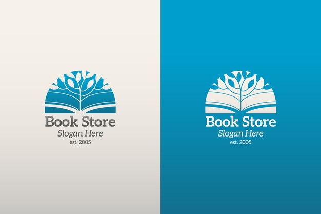 グラデーション書店のロゴのテンプレート