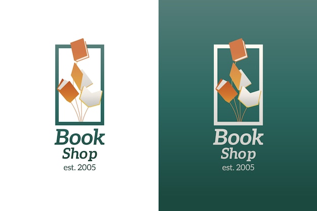 Gradient bookstore logo template