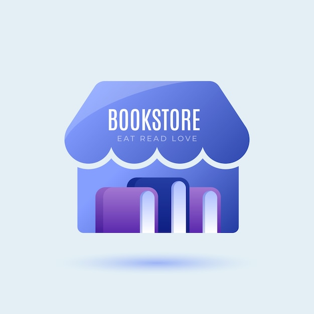 Vettore gratuito logo libreria sfumato