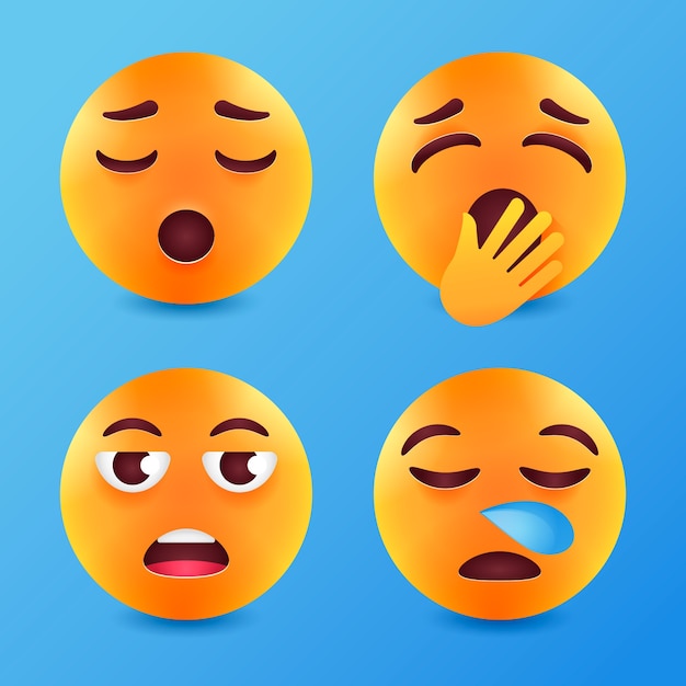 Vettore gratuito illustrazione di emoji annoiate a gradiente