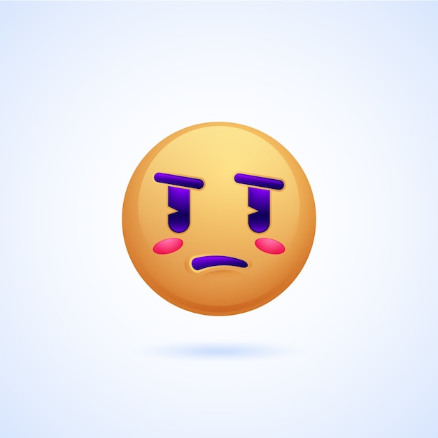 Gradient bored  emoji illustration