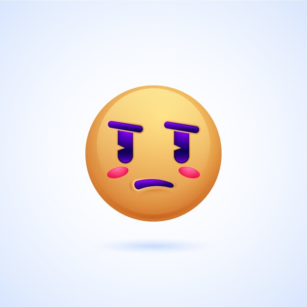 Gradient bored  emoji illustration