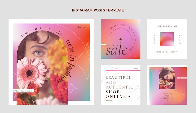 Free vector gradient boutique instagram post