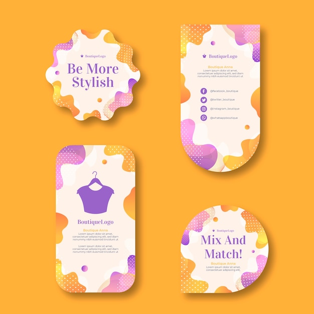 Free vector gradient boutique labels collection