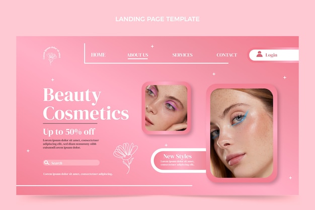 Gradient boutique landing page template