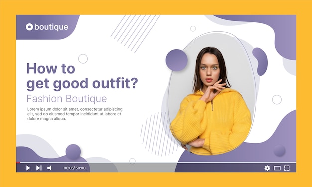 Free vector gradient boutique template youtube thumbnail