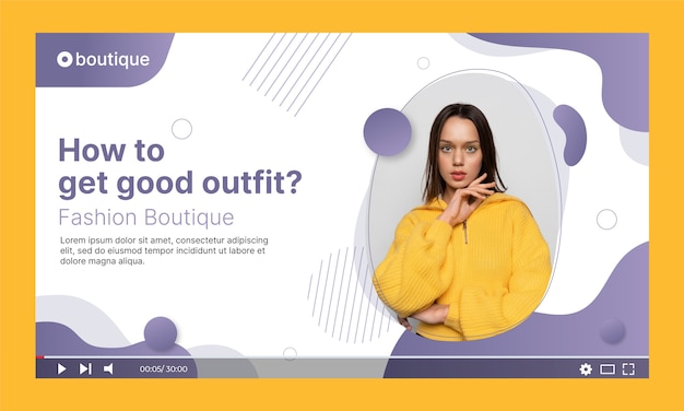 無料ベクター グラデーションブティックテンプレートyoutubeサムネイル