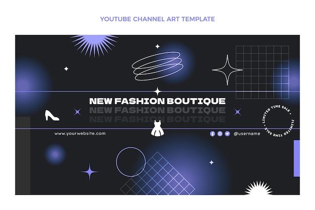 Free vector gradient boutique youtube channel art