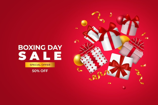 Free vector gradient boxing day background