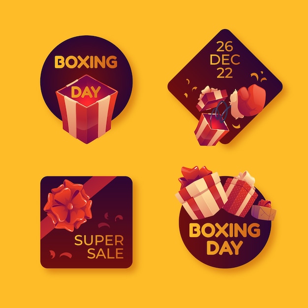 Gradient boxing day labels collection