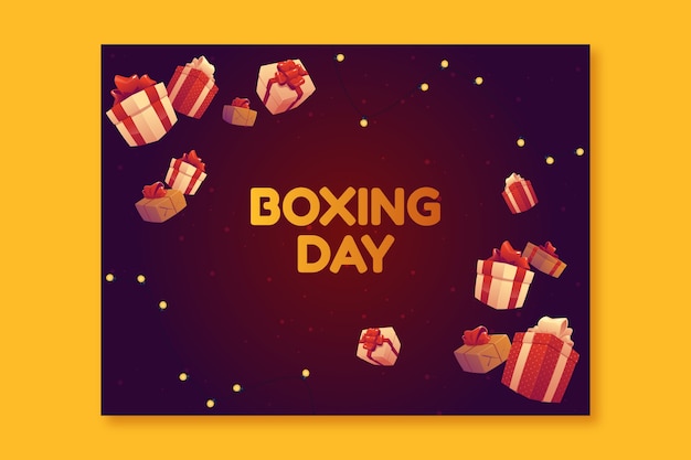 Free vector gradient boxing day photocall template