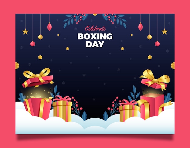 Free vector gradient boxing day photocall template