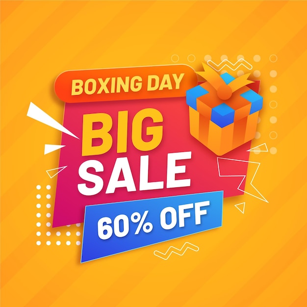 Gradient boxing day sale illustration