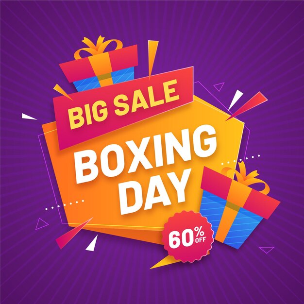 Gradient boxing day sale illustration