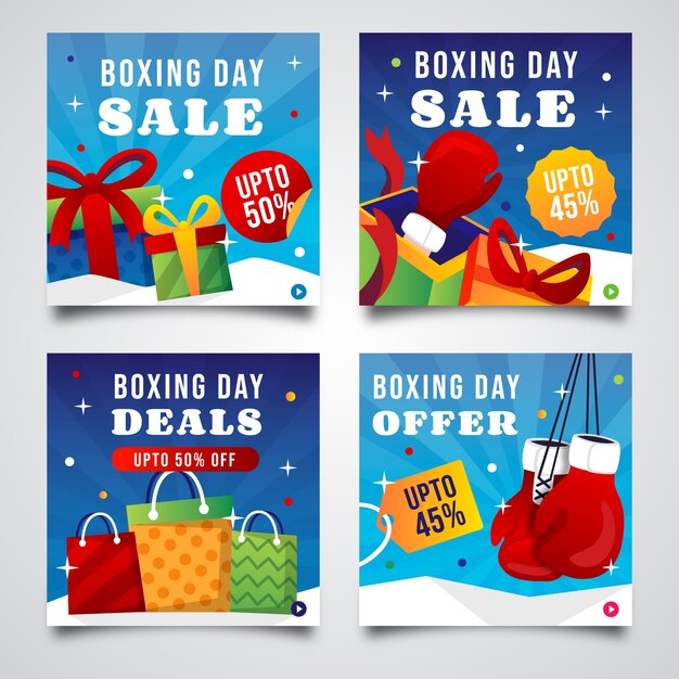 Gradient boxing day sale instagram posts collection