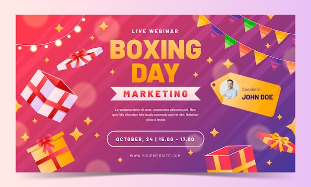 Free vector gradient boxing day sale webinar template