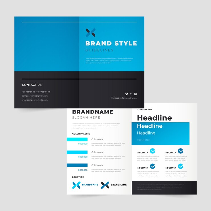 Free Vector gradient brand manual brochure template