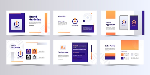 Free vector gradient brand manual brochure template