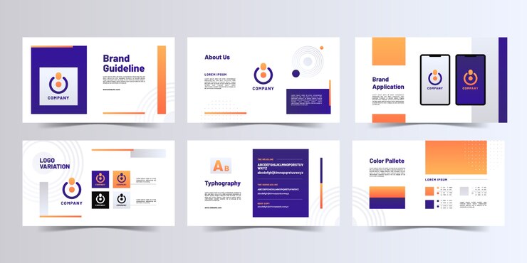 Free Vector gradient brand manual brochure template