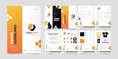 Free vector gradient brand manual brochure template