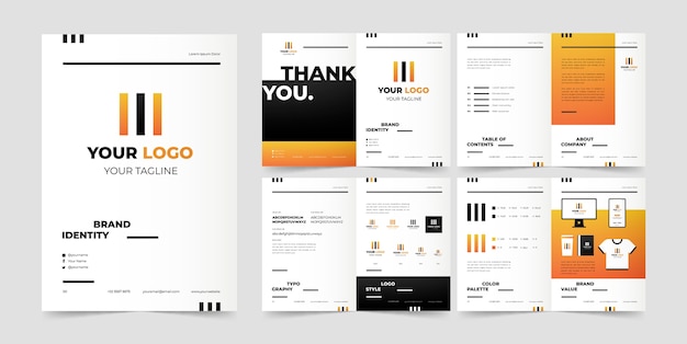 Free vector gradient brand manual brochure template