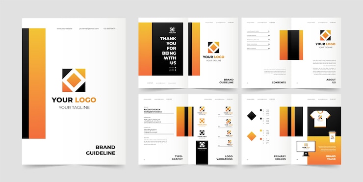 Free Vector gradient brand manual brochure template