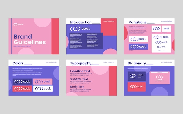 Free vector gradient brand manual presentation template