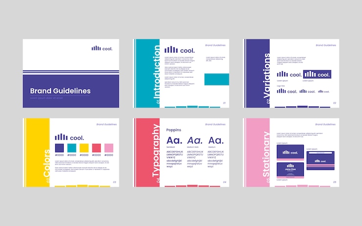 Free Vector gradient brand manual presentation template