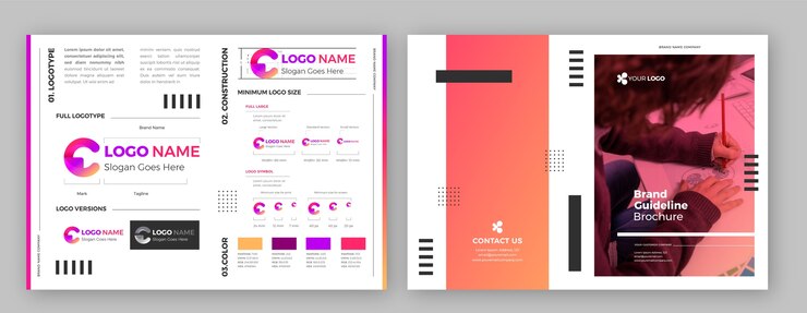 Free Vector gradient brand manual presentation
