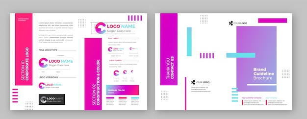 Free vector gradient brand manual presentation