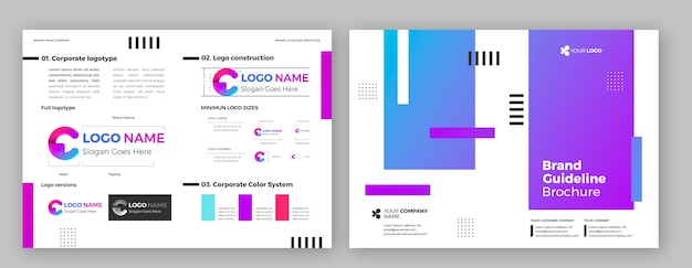 Free vector gradient brand manual presentation