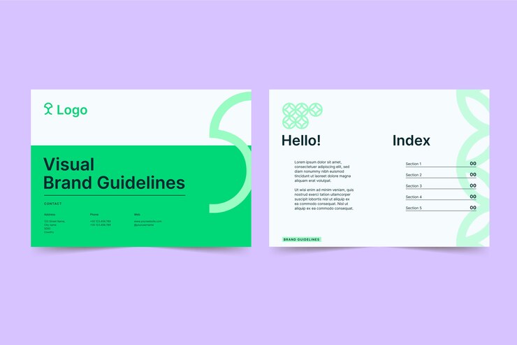 Free Vector gradient brand manual presentation