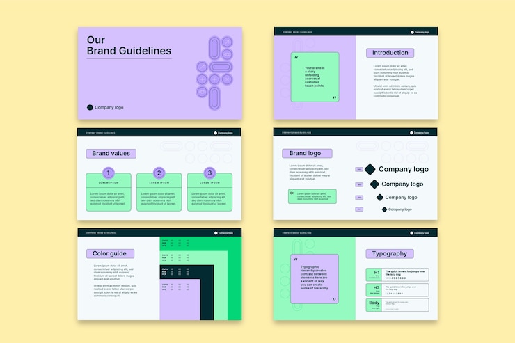 Free Vector gradient brand manual presentation