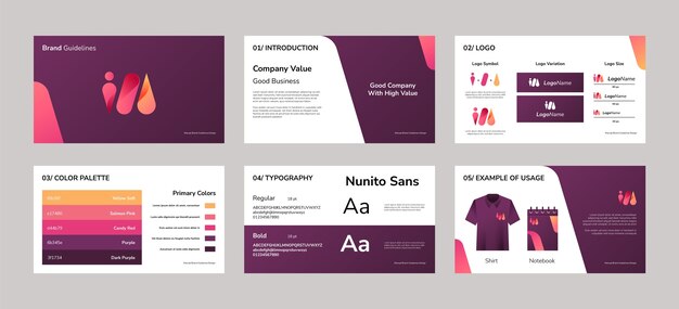 Gradient brand manual presentation