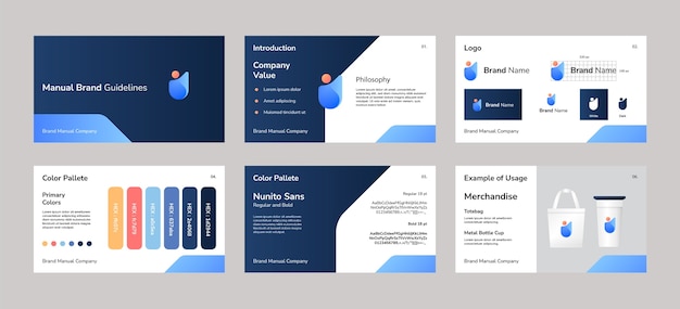 Free vector gradient brand manual presentation